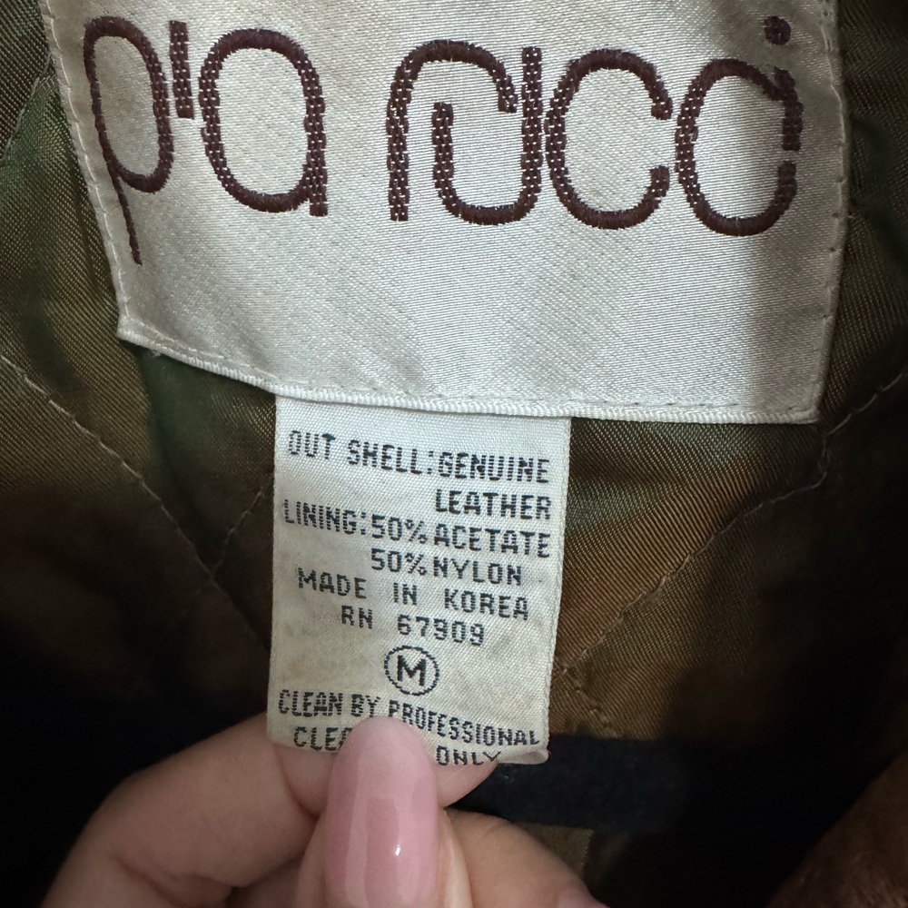 Pía Rucci Brown Leather Bomber Jacket - Picture 3 of 9